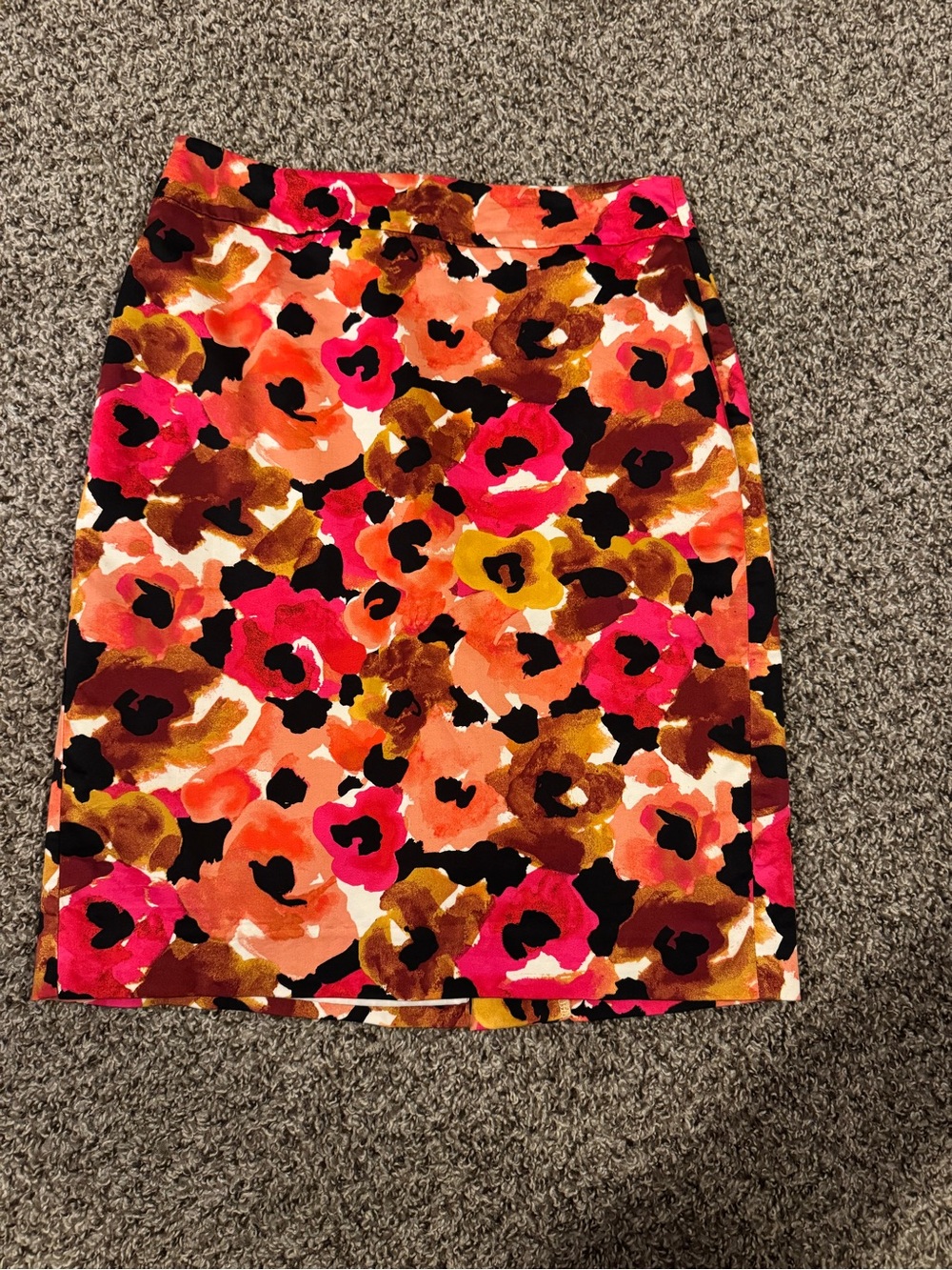 Ann Taylor Floral Pencil Skirt in Pink, Orange & Brown